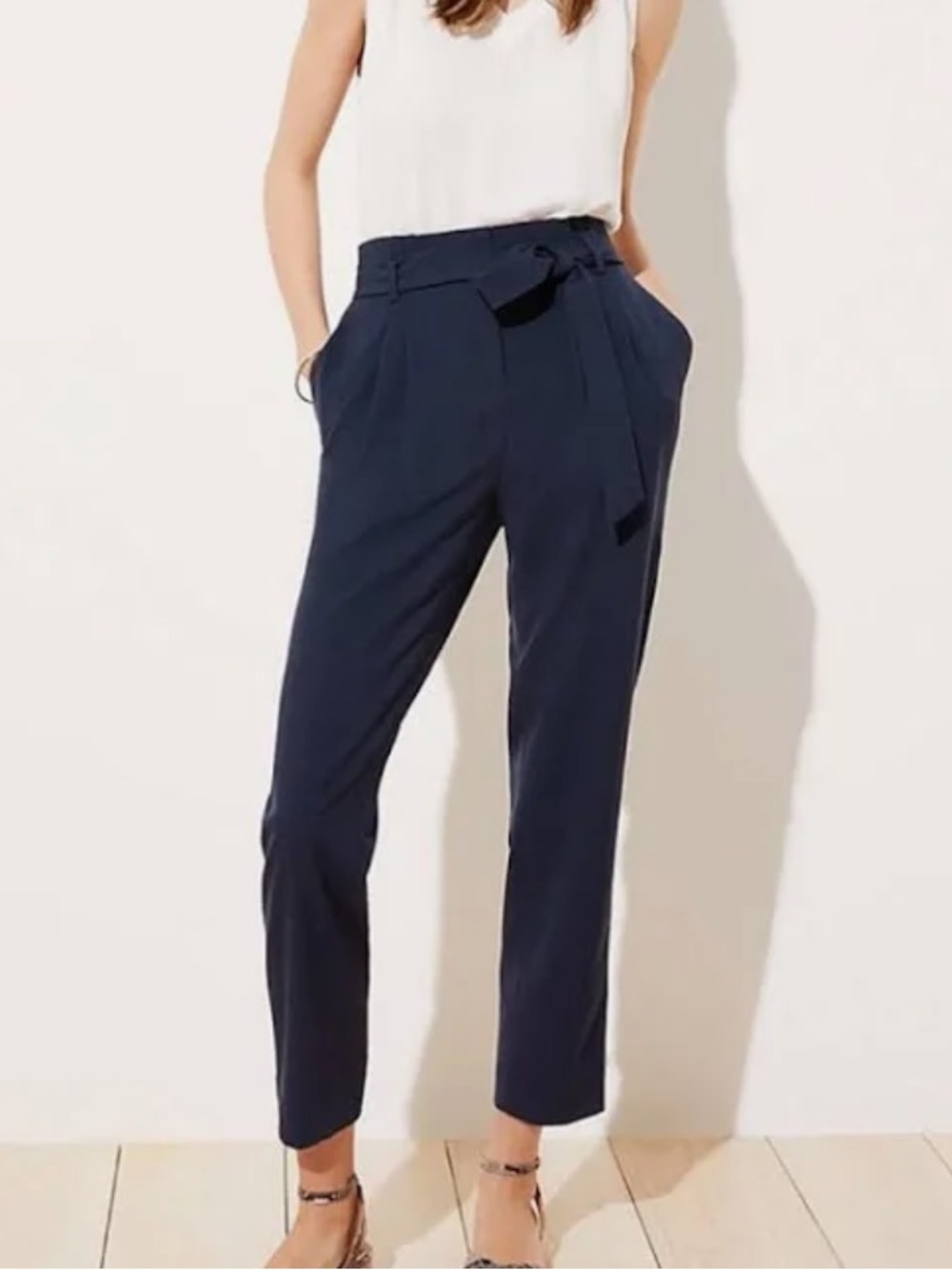 Loft Navy Blue Zoe Ankle Pants